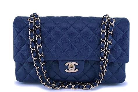 chanel navy blue flap bag|chanel classic flap bag price.